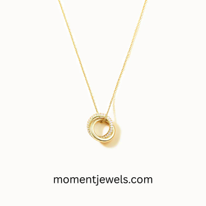 925 Sterling Silver <b>Double</b> Circle Pendant <b>Necklace</b> Zircon Link Chain Geometric Trendy Jewelry for Women Gift - Product Image 3