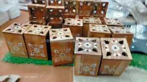 Brûleur d'encens élégant en bois coulé à la main en résine de nacre incrustée porte-bakhoor de qualité supérieure pour parfum de maison, ramadan - Product Image 5