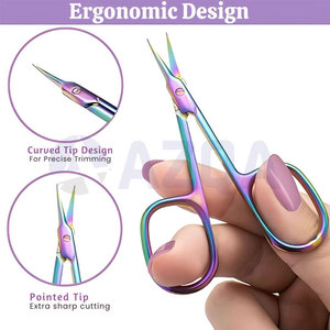 Set de Cuidado de Cutículas de Acero Inoxidable y Titanio Arcoíris con Tijeras de Precisión, Empujador de Cutículas y Herramientas de Limpieza de Uñas - Product Image 5