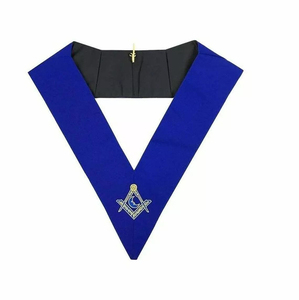 Conjunto de Collarín para Oficiales de Logia Azul 2026, Regalia Masónica, 12 Collarines de Alta Calidad Bordados a Máquina, Personalizables - Product Image 1