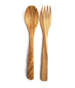 Juego de cubiertos de madera de acacia de alta calidad: cuchara, tenedor y cuchillo para ensalada, vajilla de mesa, venta al por mayor, último producto. - Product Image 1