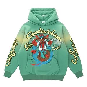 Sweat à capuche écologique en molleton 100 % coton, 500 GSM, de haute qualité, style dessin animé, surdimensionné, vintage, épais, avec impression en relief - Product Image 1