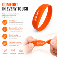 Bracelet RFID en silicone pour contrôle d'accès et identification, confortable pour la gym, 13,56 MHz, 125 kHz