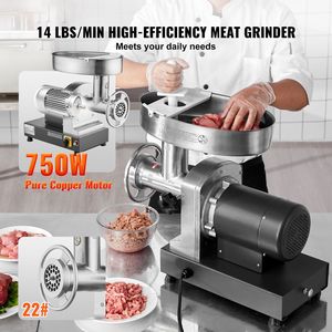 Tritacarne Elettrico Commerciale in Acciaio Inox, Capacità 14 Libbre/Min, con Lama e Piastra di Macinazione, Macchina per Salsicce, Tipo Manuale - Product Image 2