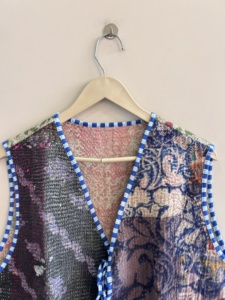 Printed Kantha Handmade Unisex Waistcoat <b>Jacket</b> Indian Summer <b>Jacket</b> Women Gilets - Product Image 4