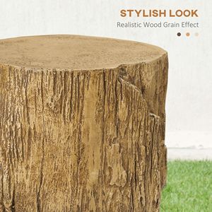 Tavolino Rotondo in Stile Moderno a Forma di Ceppo d'Albero per Interni ed Esterni con Finitura in Legno Naturale per Caffè e Tè da Salotto - Product Image 5