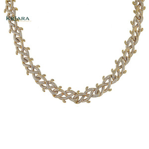 Collier chaîne à maillons en moissanite plaqué or S925, taille brillant rond, micro-pavé, bijou statement unisexe pour usage quotidien - Product Image 3
