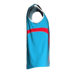 Maillot de basket personnalisé par sublimation, col en V, sans manches, en polyester anti-humidité, uniforme d'équipe unisexe pour adultes avec service OEM - Product Image 3
