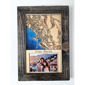 Wooden Washington DC Map Art <b>Wall</b> Decor Handmade Rectangular Shadow Box <b>Frame</b> Full Color Die Cut Design Rustic Style - Product Image 5