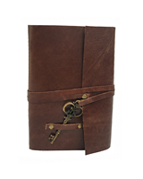 Carnet de notes vintage en cuir fait main avec fermeture à clé antique – Journal de voyage rechargeable, carnet d'écriture et de croquis