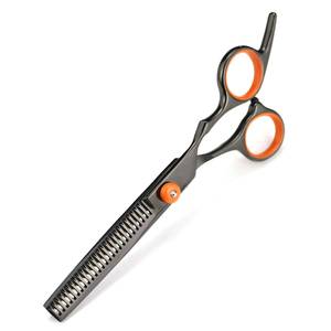Ciseaux professionnels pour la coupe des cheveux, acier inoxydable 4CR13, pointe acérée, réutilisables, pour droitiers, manche long, accents orange, usage en salon - Product Image 4