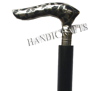 Bastones de madera para caminar para ancianos, cabeza tipo Derby con mango de latón, para caminar - Product Image 1