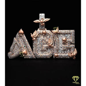 Ace Spade Pendant <b>Iced</b> <b>Out</b> Lab Grown Necklace Hip Hop Baguette Stone Bling Jewelry <b>Chain</b> Gift - Product Image 3