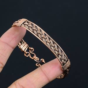 Brazalete de cobre envuelto en alambre para hombre, brazalete unisex, brazalete de cobre oxidado, brazalete para regalo - Product Image 4