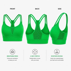Sujetador Deportivo para Mujer, Estilo Racerback, Compresión, Sin Costuras, Secado Rápido, para Gimnasio, Yoga, Ejercicio, Fabricante ODM - Product Image 5