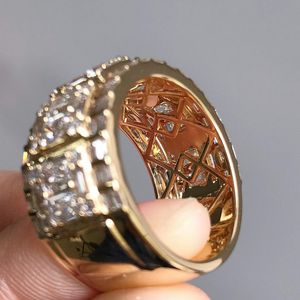 Anillo de Diamantes Cultivados en Laboratorio, Corte Baguette, Oro Sólido de 14K, Ancho, de Lujo, para Boda o Aniversario, Joyería Fina - Product Image 3
