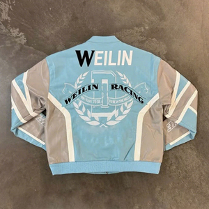 Weilin แจ็กเก็ตผ้าโพลีเอสเตอร์แขนยาวสำหรับผู้ชายสำหรับแข่งแข่งกีฬากลางแจ้งกันลมได้ทุกฤดู - Product Image 3