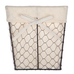 Mainstays Metal <b>Black</b> & White Fabric Storage <b>Baskets</b> with Removable Liner Square Brown Chicken <b>Wire</b> <b>Basket</b> Chicken <b>Wire</b> Storage - Product Image 2