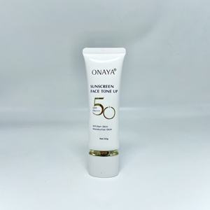 บรรจุภัณฑ์หลอดพลาสติก PE สีขาวแบบพิเศษสำหรับเครื่องสำอาง ครีมกันแดด โลชั่น พร้อมฝาเกลียวชุบทอง ปั๊มร้อน พิมพ์ลายไหม - Product Image 1