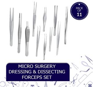 Juego de 11 Piezas para Microcirugía, Instrumentos Médicos Quirúrgicos de Acero Inoxidable, Calidad OEM - Product Image 1