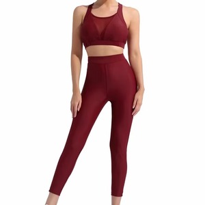 Ensemble de vêtements de sport pour femmes grandes tailles, 2 pièces, avec logo personnalisé OEM, design tendance, leggings de yoga, dernières ventes. - Product Image 3