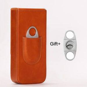 Estuche de cuero al por mayor para cigarros con cortador integrado y billetera de almacenamiento, ideal para viajeros de negocios y coleccionistas. - Product Image 3
