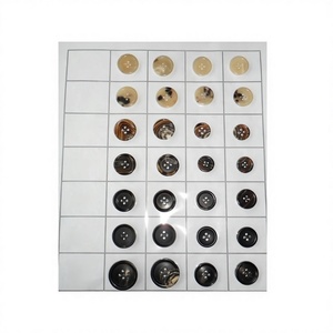 Eco-Friendly Lightweight Engraved Buffalo Brown Horn <b>Buttons</b> 4-Holes Flatback Beaded Pattern Denim Jackets Dark/Light B.S - Product Image 2