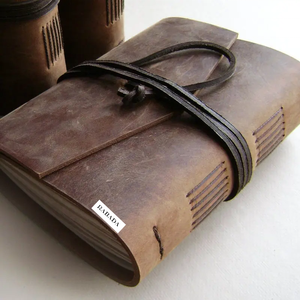 Buffalo Leather Handmade Journal Thread <b>Notebook</b> Bound Journal With Wood Free Cotton Rug White Paper Leather Retro Travel <b>Diary</b> - Product Image 4