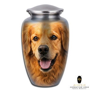 โกศใส่เถ้ากระดูกสัตว์เลี้ยงสำหรับสุนัขพันธุ์โกลเด้นรีทรีฟเวอร์ขนาดใหญ่ ทำจากอะลูมิเนียม ขนาด 220 คิวบิกอินช์ เป็นมิตรกับสิ่งแวดล้อม ทนทาน - Product Image 2