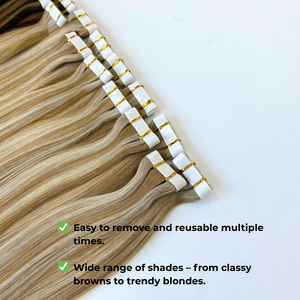 Cinta de pelo virgen de color resaltado nueva moda al por mayor en extensiones cinta de calidad superior en extensiones de pelo ruso - Product Image 2