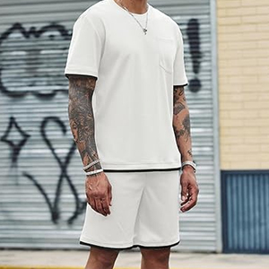 Men Casual Matching Outfit Manufacturer Cotton Cargo Shorts T Shirt Summer OEM ODM Bulk Supply - Product Image 3
