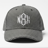 Casquette de baseball pied-de-poule noire et blanche avec logo brodé, décontractée, réglable, streetwear, unisexe adulte, 6 panneaux, casquettes tendance
