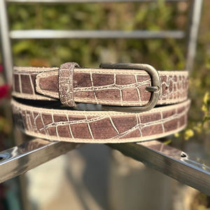 Ceinture formelle en cuir de vachette véritable avec boucle à ardillon en fer, personnalisable par broderie ou impression par transfert thermique, largeur 3,5 cm - Product Image 3