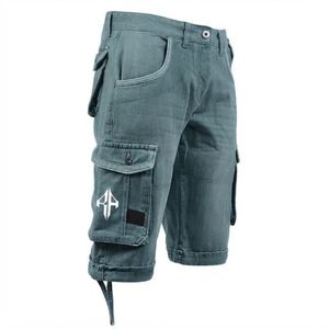 Pantalones Cortos de Mezclilla para Hombre, de Alta Calidad, con Estampado de Serigrafía, Estilo Jeans, de Pierna Ancha, Material Spandex/Poliéster - Product Image 4