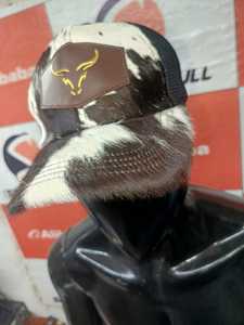 Gorra de Béisbol de Pelo de Vaca con Bordado 3D de Toro Dorado, Marrón y Blanco, Unisex, Ajustable, de 7 Paneles, Estilo Vintage, Casual, Transpirable - Product Image 3