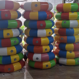 Flotador Inflable de PVC para Niños, Anillo de Natación Redondo con Rayas Coloridas - Product Image 3