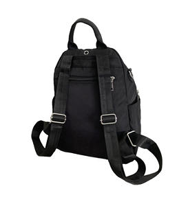 Chic Black Mini <b>Backpack</b> for Women <b>Lightweight</b> Nylon Travel Rucksack with Leather Accents student <b>backpack</b> school bag - Product Image 3