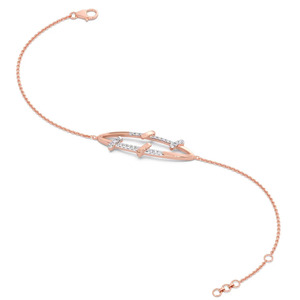 Interwoven Triangular Motif Diamond Link <b>Bangle</b> <b>Bracelet</b> - Product Image 1