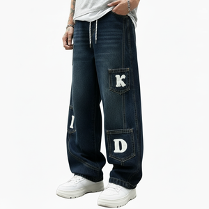 Jeans en denim pour hommes de marque personnalisée, coupe droite vintage, haute qualité, style décontracté, vente en gros de jeans pour hommes - Product Image 4