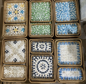 Bandeja Tradicional Vietnamita de Ratán y Madreperla para Decoración del Hogar y Servicio - Product Image 6