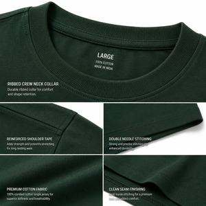 T-shirt à manches courtes vert foncé pour homme Wander Limits, col rond, coupe classique, 100 % coton, imprimé sur le devant, écologique, décontracté - Product Image 5