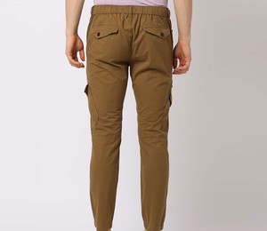 Pantalones Cargo Marrones para Hombre, Corte Recto, Múltiples Bolsillos, Cintura Elástica, Secado Rápido, Estilo Ropa de Trabajo, para Otoño - Product Image 2