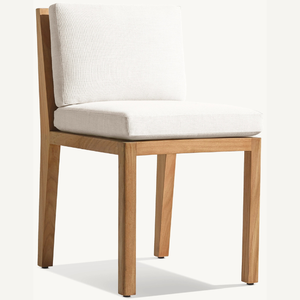 Chaise individuelle en teck au design moderne, équipée de mousse souple, idéale pour salle à manger ou terrasse – Offre spéciale - Product Image 4