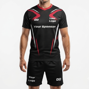 Nouvel ensemble maillot de football pour homme 2026 – Col en V, manches courtes, polyester, sublimation, personnalisable avec nom d'équipe – Idéal pour clubs et matchs - Product Image 6