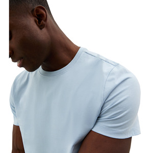 Camiseta de Algodón para Hombre, Corte Regular, Color Azul Claro, Cuello Redondo, Manga Corta, Informal, Transpirable, con Serigrafía Frontal, 150g - Product Image 4