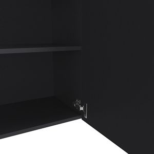 Armadietto da parete nero da 23,6 pollici con 1 anta e 2 ripiani per riporre oggetti in cucina - Product Image 3