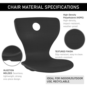 Blow molded plastic <b>chair</b> seat <b>shell</b> - Product Image 3