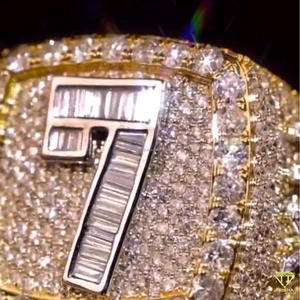 Moissanite Diamond Round Cluster Signet <b>Ring</b> Iced Out Hip Hop Statement <b>Ring</b> Luxury Men's Baguette Halo <b>Cocktail</b> <b>Ring</b> - Product Image 3