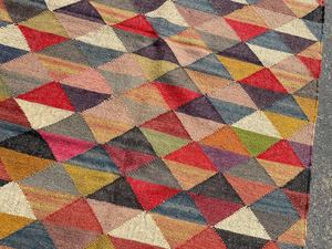 Tapis Kilim Moderne Fait Main et Écologique Krafterscustom, Motif Abstrait, Laine, Acrylique, Latex, Rectangulaire, pour Salon - Product Image 5