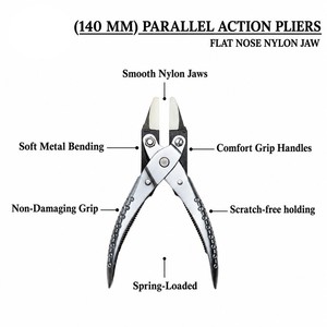 Alicates de acción paralela con mordazas planas de nailon de 140 mm, herramienta de joyería sin formación de alambre ZetomedPro - Product Image 3